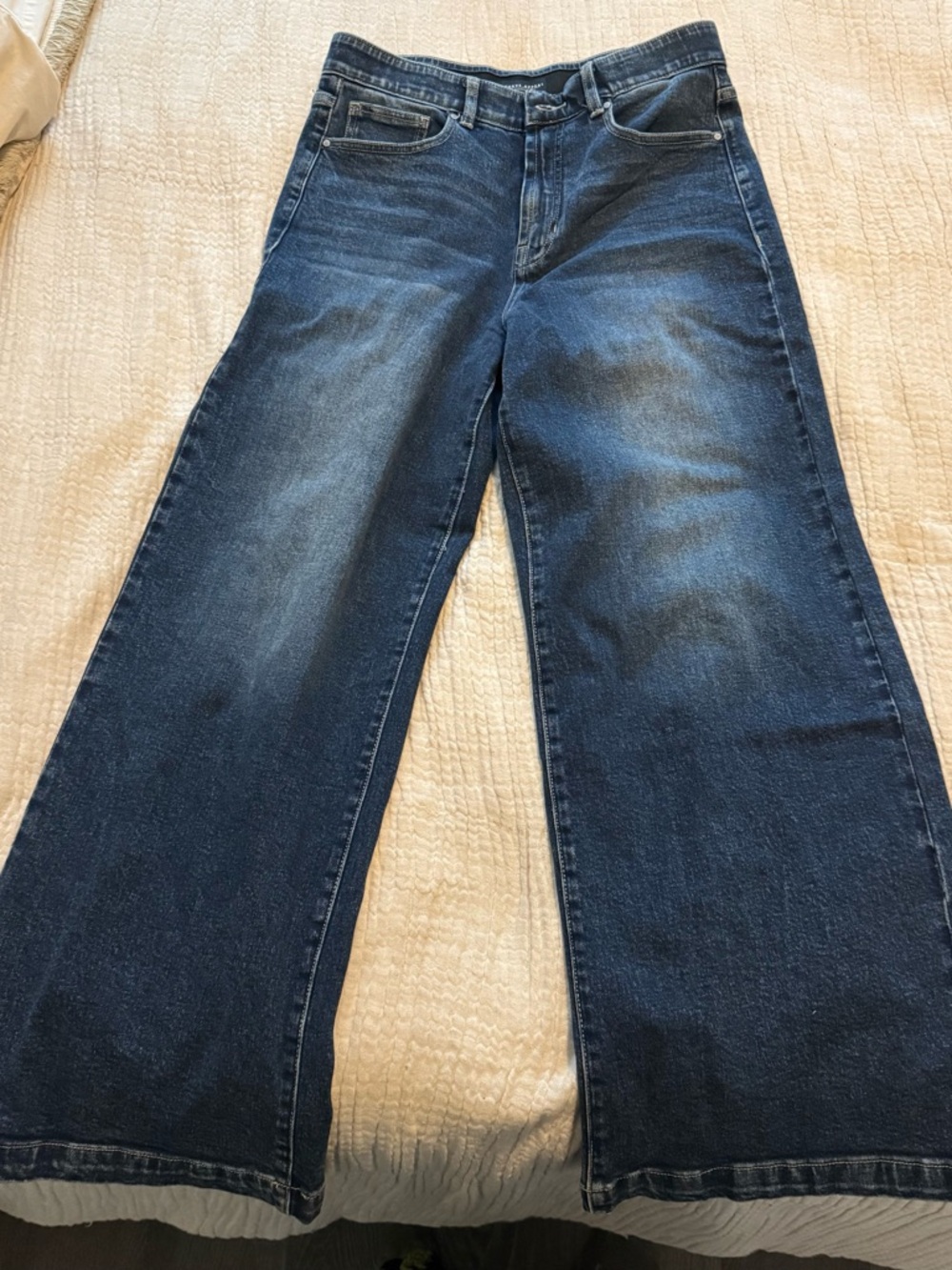 High-Rise Wide Leg Jeans - Dark Blue
